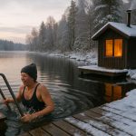 Vinterbad och bastu i naturen