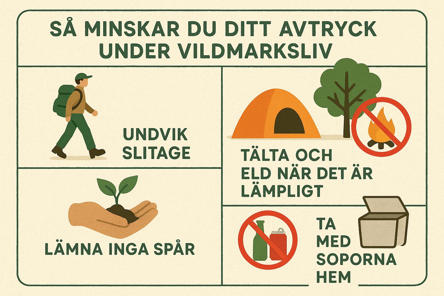 Så minskar du ditt avtryck under vildmarksliv