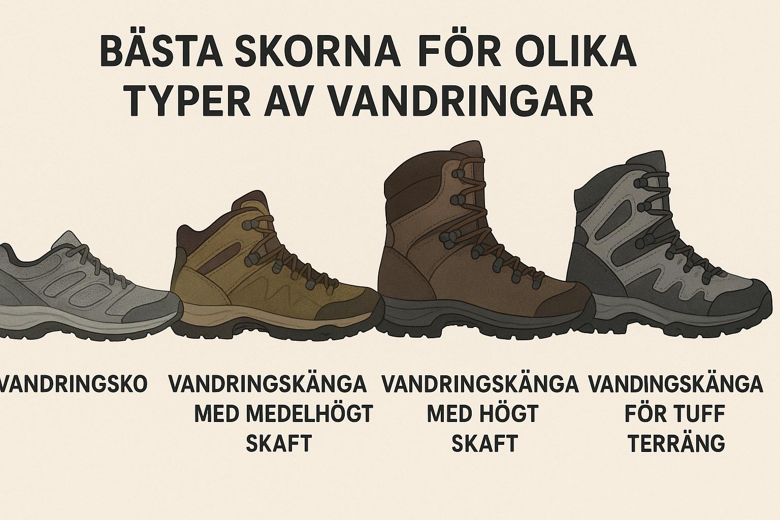 Bästa skorna för olika typer av vandringar